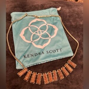 Kendra Scott Angelina Bib Necklace with Rose Gold Drusy Stones